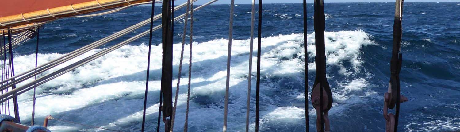 View of waves sailing offshore to Norway.
